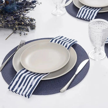 Jogo Americano Redondo Azul Marinho Coleção Mesa Posta- Jogo Americano Redondo Azul Marinho Design & Casa