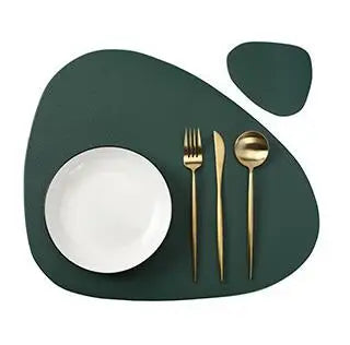 Jogo Americano Redondo em Couro Design & Casa CD green 1set