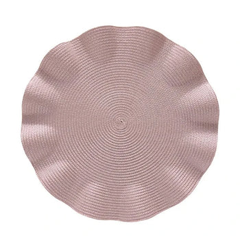 Jogo Americano Rosé com Bordas Onduladas Coleção Mesa Posta- Jogo Americano Rosé com Bordas Onduladas Design & Casa