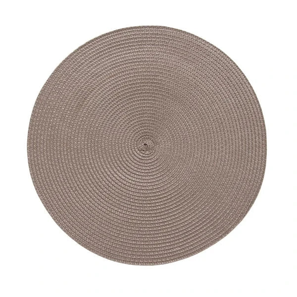 Jogo Americano Taupe Redondo Coleções Mesa Posta- Jogo Americano Taupe Redondo Design & Casa