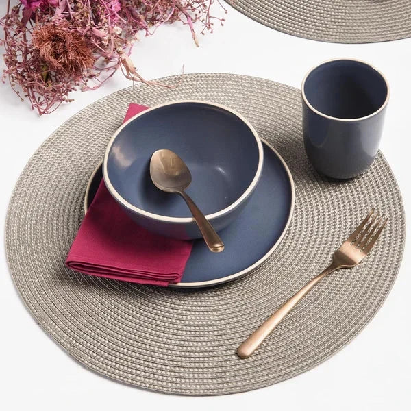 Jogo Americano Taupe Redondo Coleções Mesa Posta- Jogo Americano Taupe Redondo Design & Casa