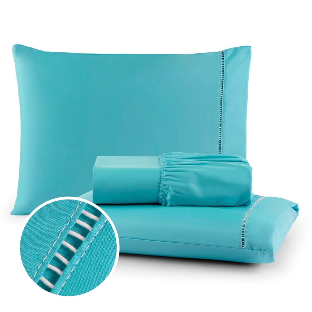 Jogo de Lençol 03 Peças 400 Fios Micropercal Ponto Palito Jogo de Lençol 03 Peças 400 Fios Micropercal Ponto Palito Design & Casa Tiffany Solteiro