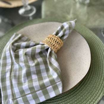 Kit 1 (Jogo americano verde) Jogo Americano Redondo 6 Peças Verde Design & Casa