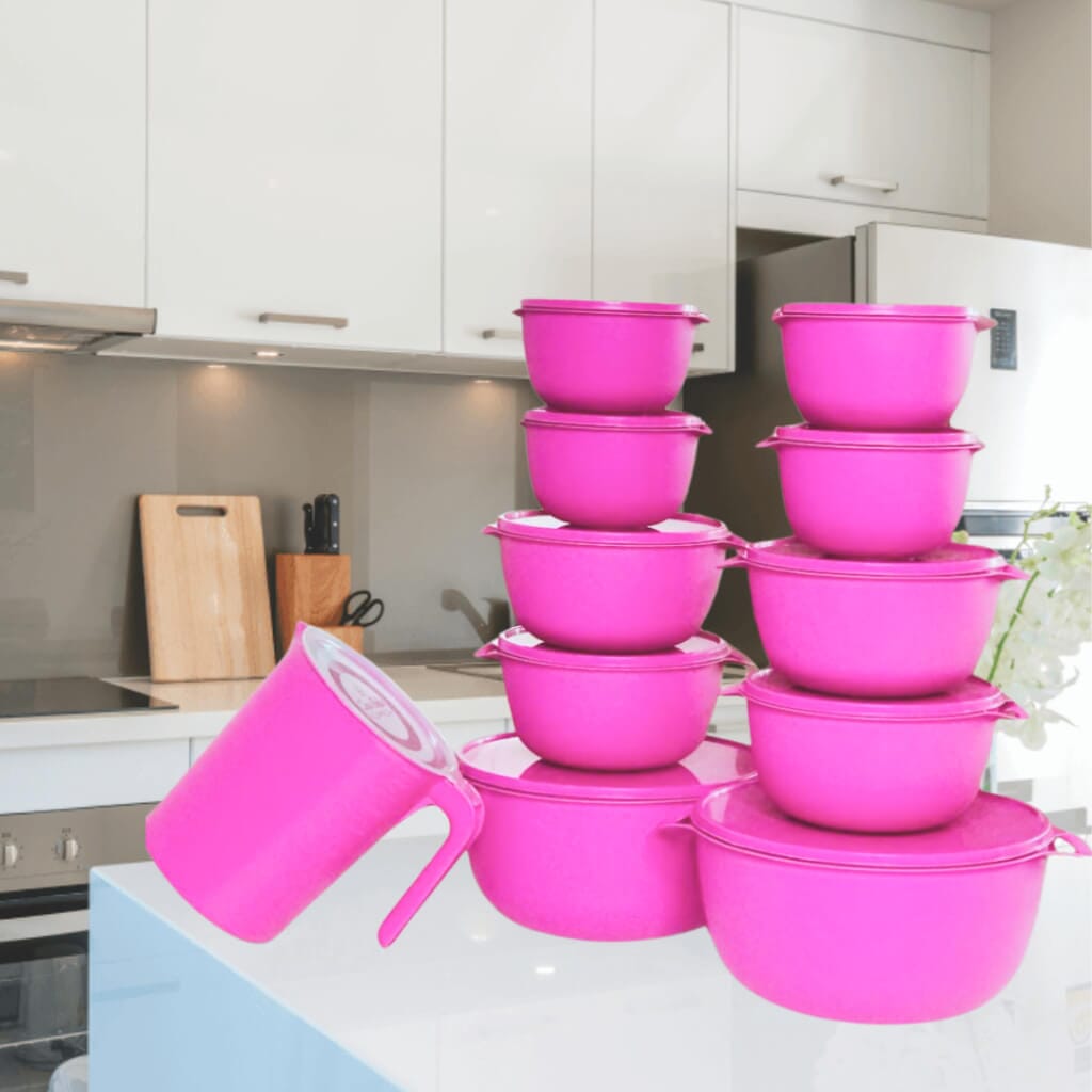 Kit 10 Potes Herméticos com Tampa e Jarra Kit 10 Potes Herméticos com Tampa e Jarra Design & Casa Rosa