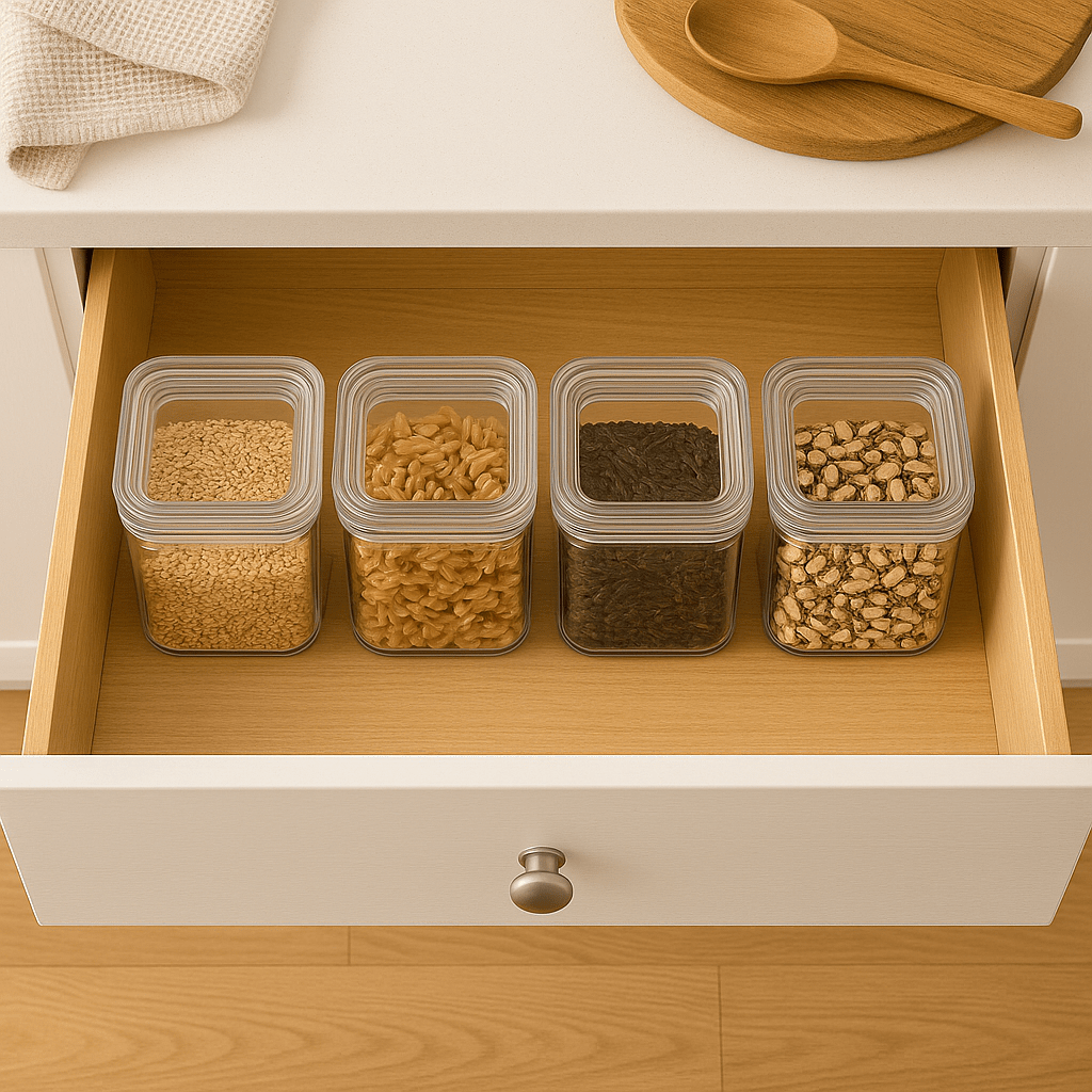 Kit 2 Potes Hermético Quadrado Tripla Vedação 1,4 L Coleção Potes Herméticos- Hermético Quadrado Tripla Vedação 1,4 L Design & Casa