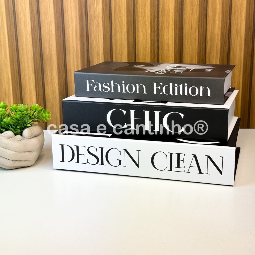 Kit 3 Livros Decorativos Porta Objetos Multiuso Kit 3 Livros Decorativos Porta Objetos Multiuso Design & Casa