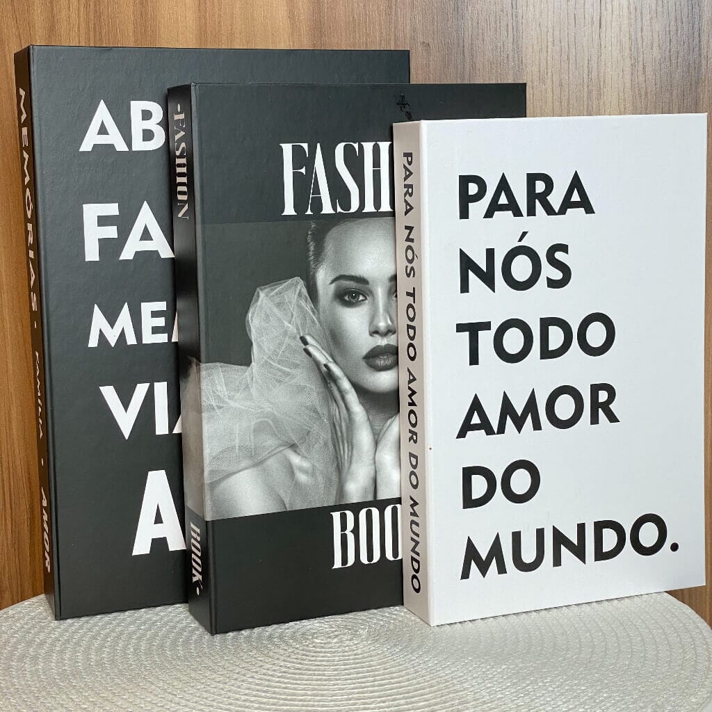 Kit 3 Livros Decorativos Porta Objetos Multiuso Kit 3 Livros Decorativos Porta Objetos Multiuso Design & Casa Memórias
