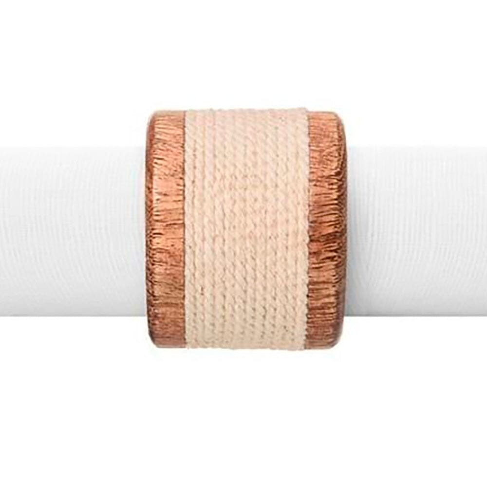 Kit 4 Anéis de Guardanapo em Madeira com Acabamento Artesanal em Corda Coleção Mesa Posta> Anéis para Guardanapo- Kit 4 Anéis de Guardanapo em Madeira com Acabamento Artesanal em Corda Design & Casa