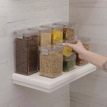 Kit 4 Potes Herméticos Multi com Trava Elegante | Leve 4, Pague 3 Coleção Pote Hermético- Kit 4 Potes Herméticos Multi com Trava Elegante | Leve 4, Pague 3 Design & Casa