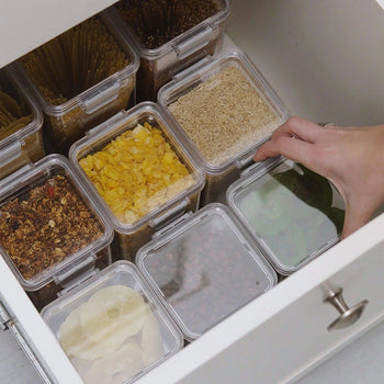 Kit 4 Potes Herméticos Multi com Trava Elegante | Leve 4, Pague 3 Coleção Pote Hermético- Kit 4 Potes Herméticos Multi com Trava Elegante | Leve 4, Pague 3 Design & Casa