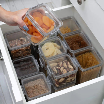 Kit 4 Potes Herméticos Multi com Trava Elegante | Leve 4, Pague 3 Coleção Pote Hermético- Kit 4 Potes Herméticos Multi com Trava Elegante | Leve 4, Pague 3 Design & Casa