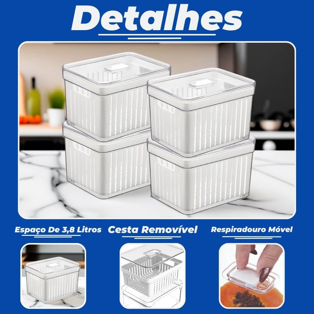 Kit 4 Potes para Mantimentos com Tampa 3,8 Litros Kit 4 Potes para Mantimentos com Tampa 3,8 Litros Design & Casa