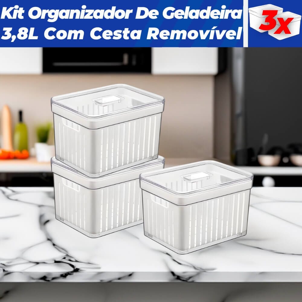 Kit 4 Potes para Mantimentos com Tampa 3,8 Litros Kit 4 Potes para Mantimentos com Tampa 3,8 Litros Design & Casa Kit 3 Potes