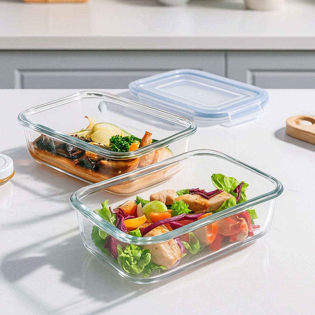 Kit 5 Potes Vidro Hermético 340ml Kit 5 Potes Vidro Hermético 340ml Design & Casa