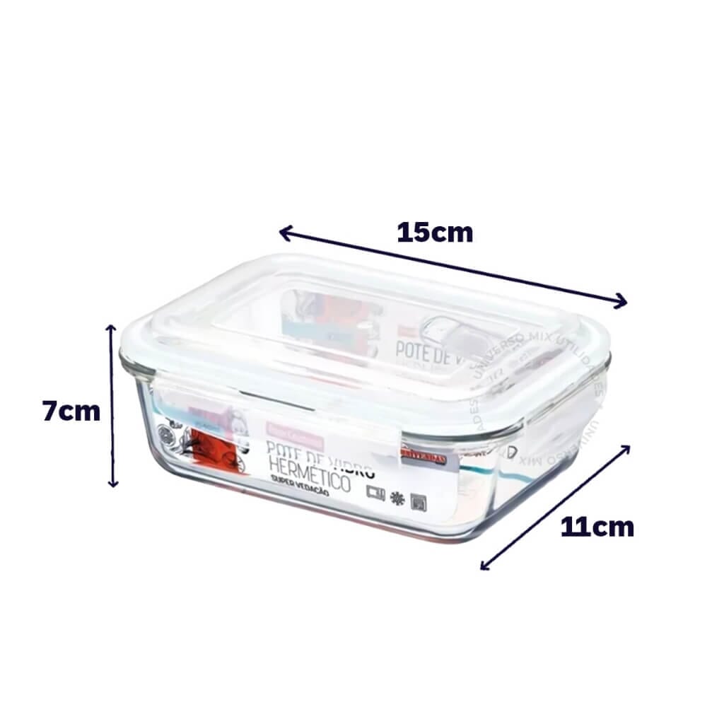 Kit 5 Potes Vidro Hermético 340ml Kit 5 Potes Vidro Hermético 340ml Design & Casa