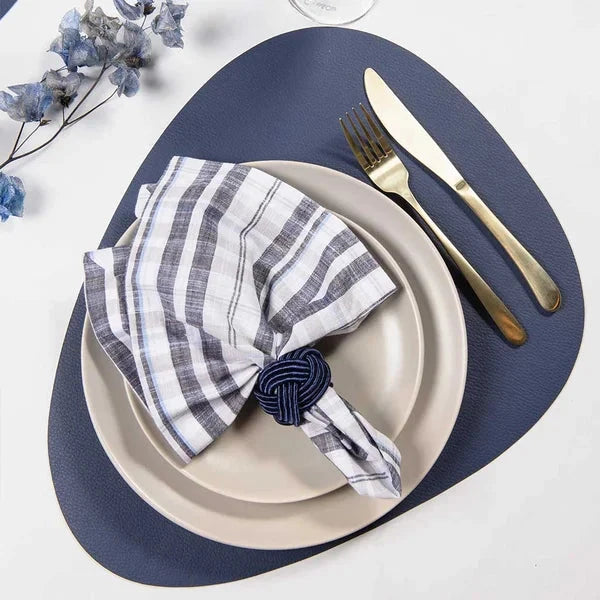 Kit Anel Guardanapo Nó Náutico Azul – 4 Peças Coleção Mesa Posta- Kit Anel Guardanapo Nó Náutico Azul – 4 Peças Design & Casa