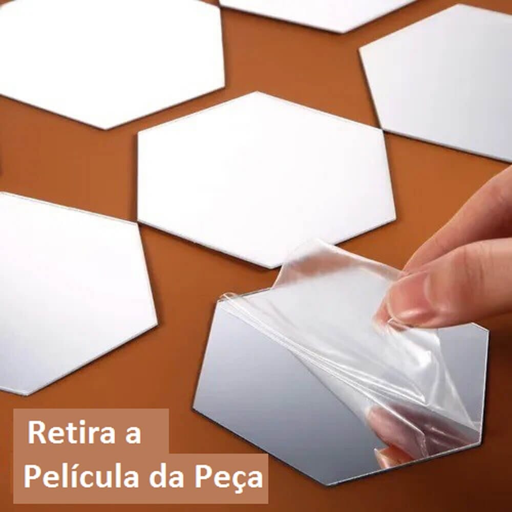 Kit com 10 Espelhos Decorativos 12x10cm com Fixação Adesiva Kit com 10 Espelhos Decorativos 12x10cm com Fixação Adesiva Design & Casa