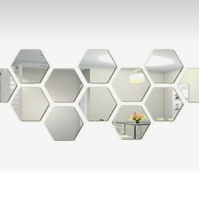 Kit com 10 Espelhos Decorativos 12x10cm com Fixação Adesiva Kit com 10 Espelhos Decorativos 12x10cm com Fixação Adesiva Design & Casa
