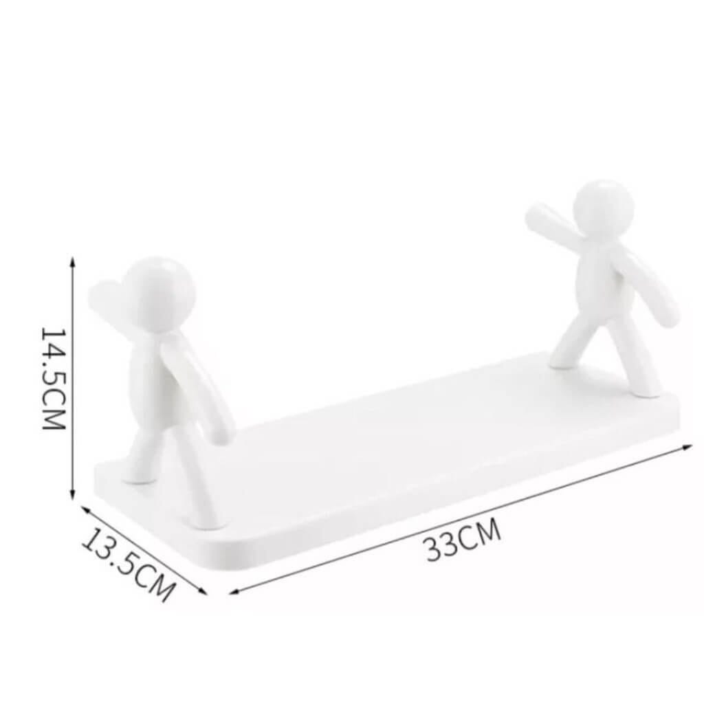 Kit com 2 Prateleiras Brancas com Fixação Adesiva Kit com 2 Prateleiras Brancas com Fixação Adesiva Design & Casa