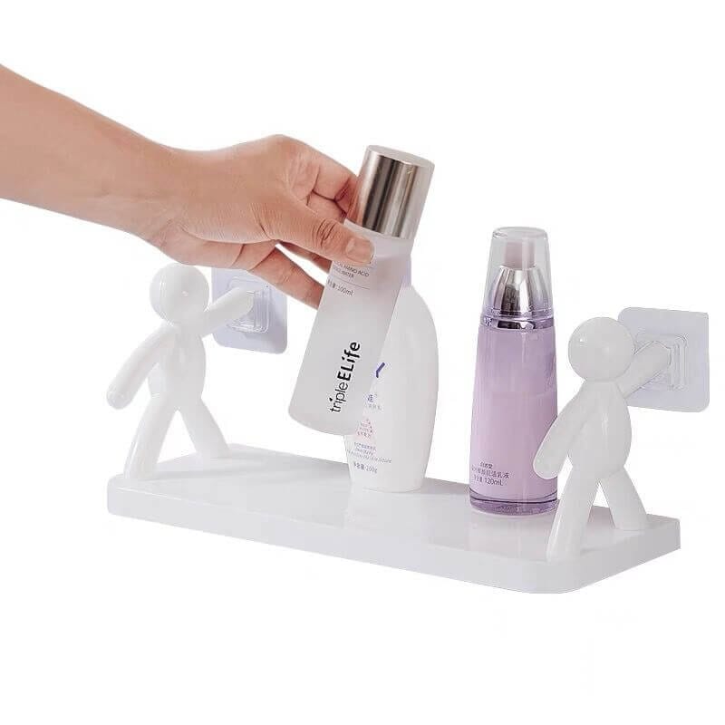 Kit com 2 Prateleiras Brancas com Fixação Adesiva Kit com 2 Prateleiras Brancas com Fixação Adesiva Design & Casa