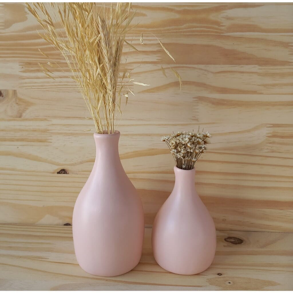 Kit com 2 Vasos Decorativos em Cerâmica Kit com 2 Vasos Decorativos em Cerâmica Design & Casa Rose