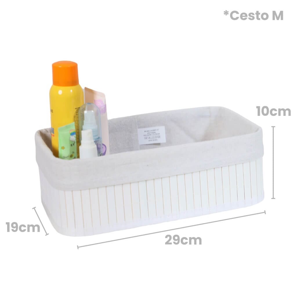 Kit Com 3 Cestos Organizadores De Bambu Kit Com 3 Cestos Organizadores De Bambu Design & Casa