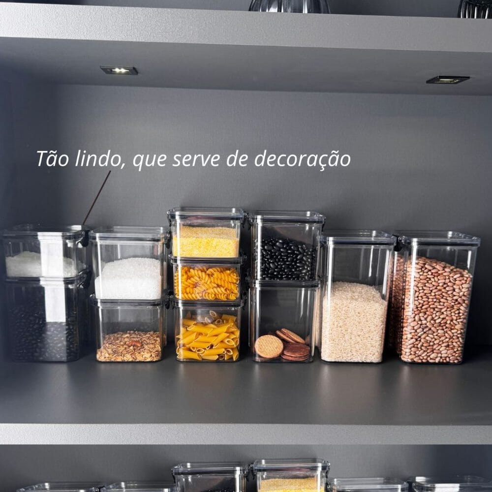Kit de Potes Herméticos com Tampa Empilhável Kit de Potes Herméticos com Tampa Empilháveis Design & Casa