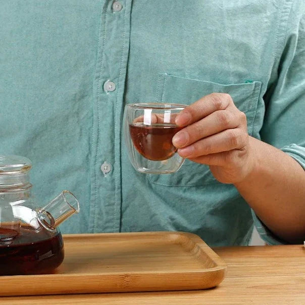 Kit Mini Copos e Xícaras de Vidro Parede Dupla Kit Mini Copos e Xícaras de Vidro Parede Dupla LightHousi