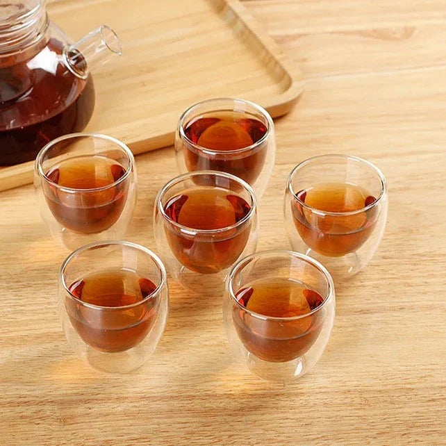 Kit Mini Copos e Xícaras de Vidro Parede Dupla Kit Mini Copos e Xícaras de Vidro Parede Dupla LightHousi