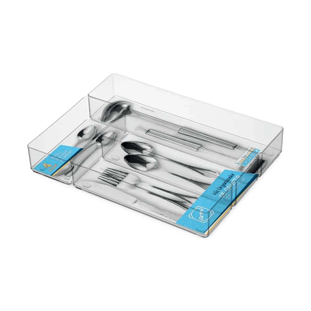 Kit Organizador De Gavetas 4 Peças Coleção Cozinha- Kit Organizador De Gavetas 4 Peças Design & Casa