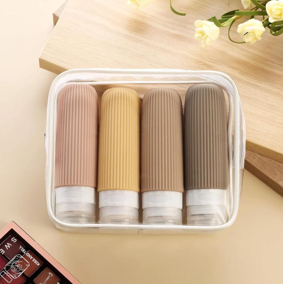 Kit Portáteis Silicone Porta Shampoo 90ml - Travel Easy Design & Casa