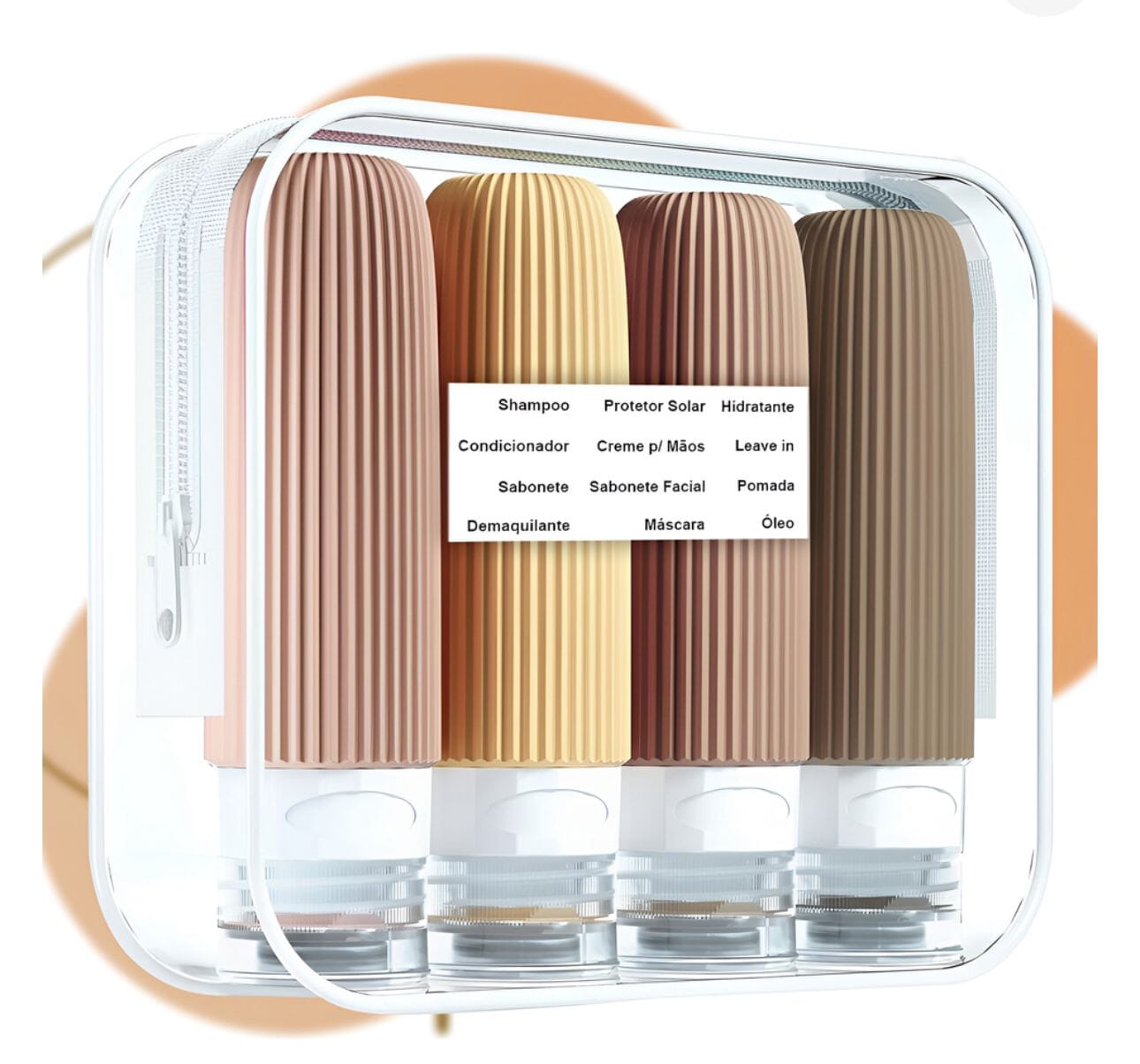 Kit Portáteis Silicone Porta Shampoo 90ml - Travel Easy Design & Casa