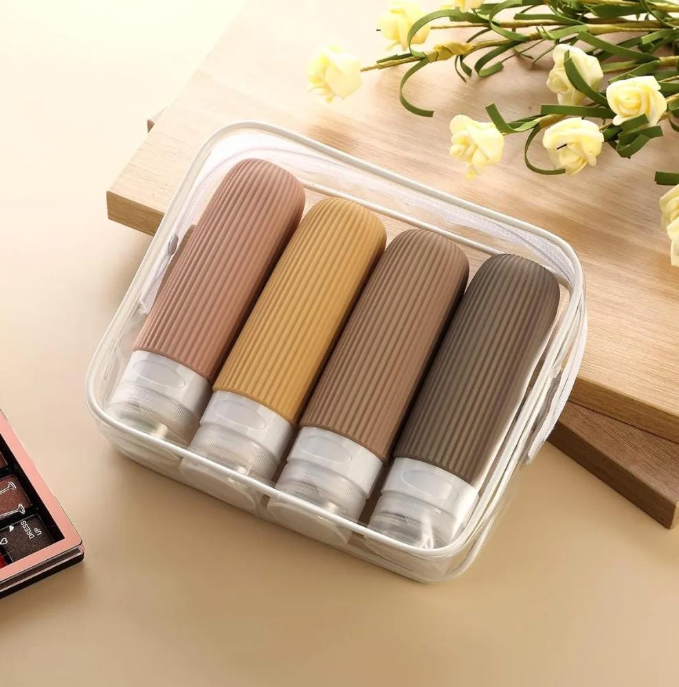 Kit Portáteis Silicone Porta Shampoo 90ml - Travel Easy Design & Casa