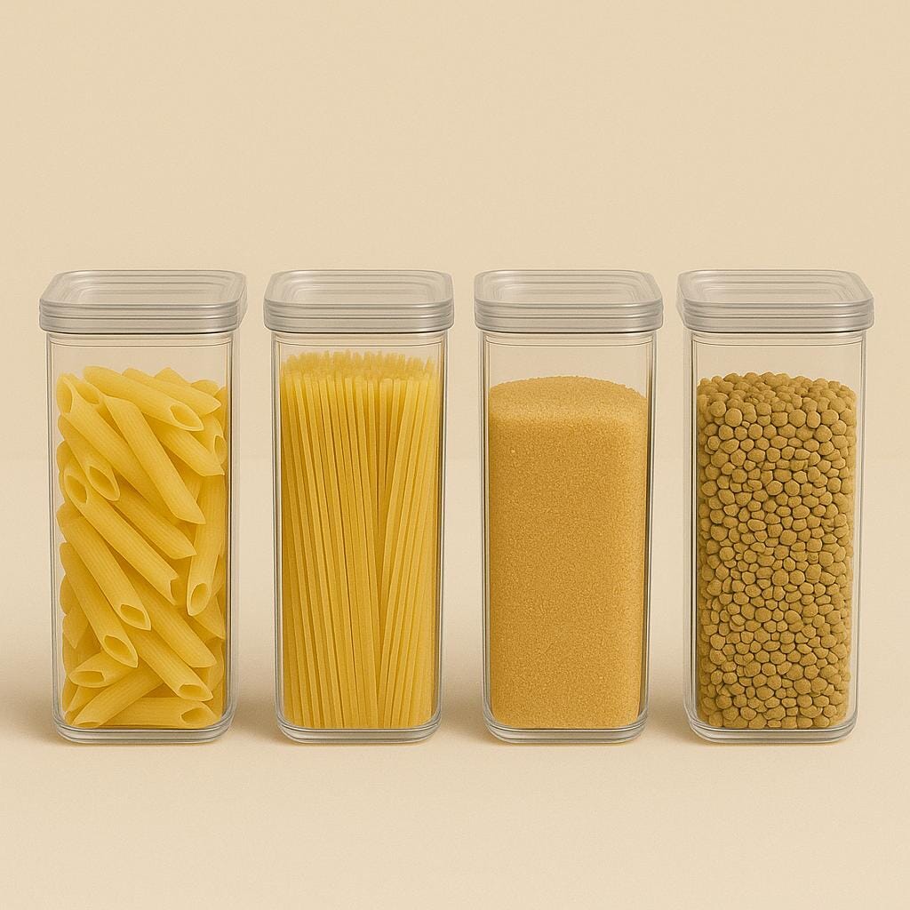Kit Pote Hermético Transparente 1,2L | Leve 4, Pague 3 Coleção Pote Hermético- Kit Pote Hermético Transparente 1,2L | Leve 4, Pague 3 Design & Casa