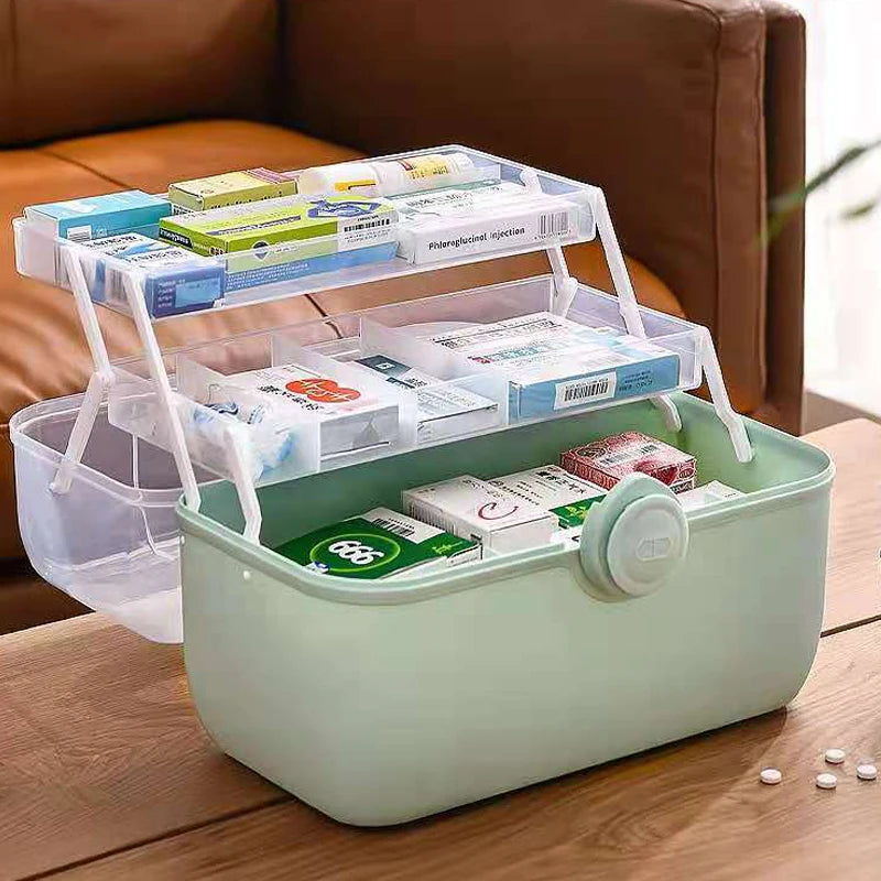 Large Capacity Family Medicine Organizer Box Portable First Aid Kit Medicine Storage Boxes Organizers Plastic Organizing Home Design & Casa