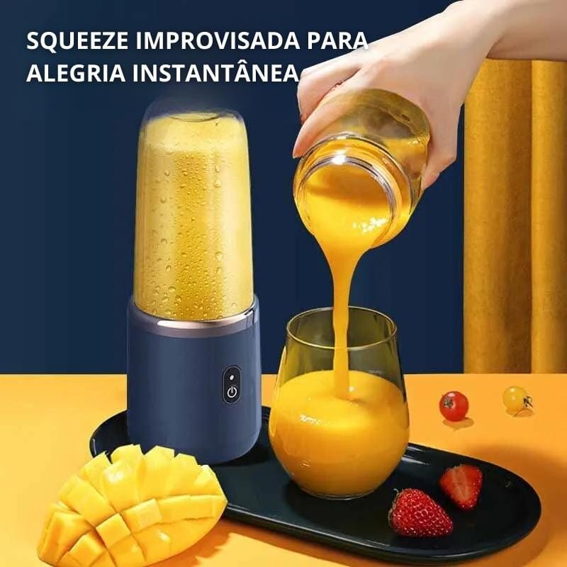 Liquidificador Portátil Pequeno Azul - 300ml Liquidificador Portátil Pequeno Azul - 300ml Design & Casa