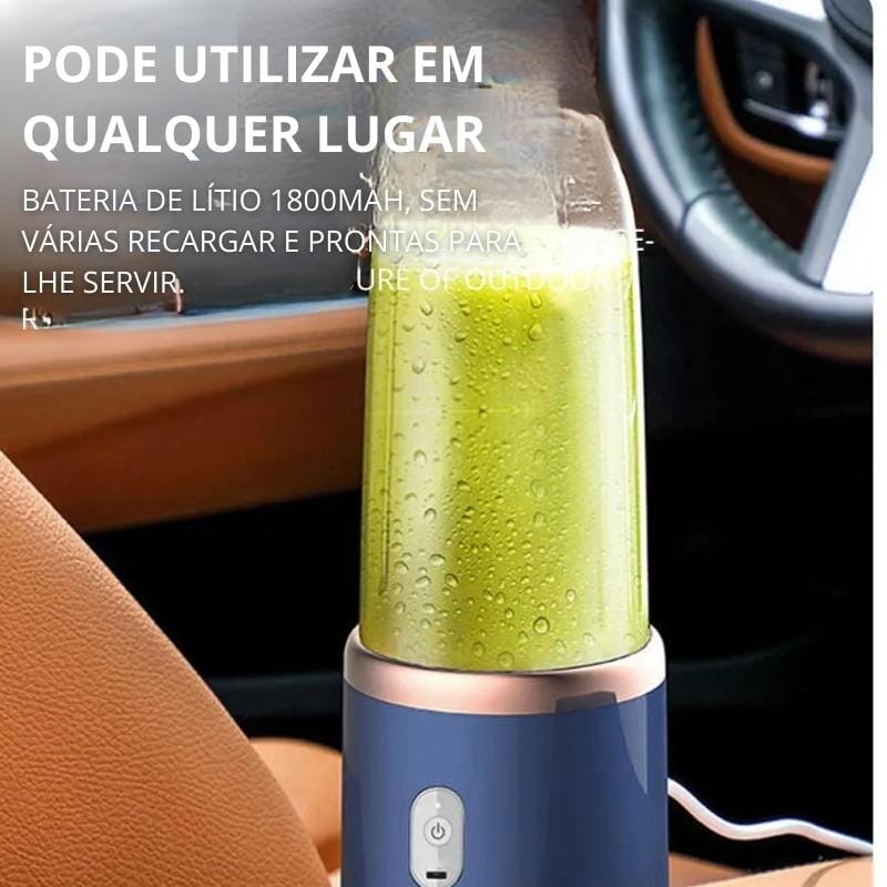 Liquidificador Portátil Pequeno Azul - 300ml Liquidificador Portátil Pequeno Azul - 300ml Design & Casa