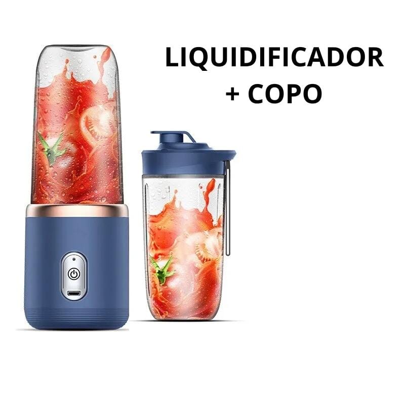 Liquidificador Portátil Pequeno Azul - 300ml Liquidificador Portátil Pequeno Azul - 300ml Design & Casa Azul