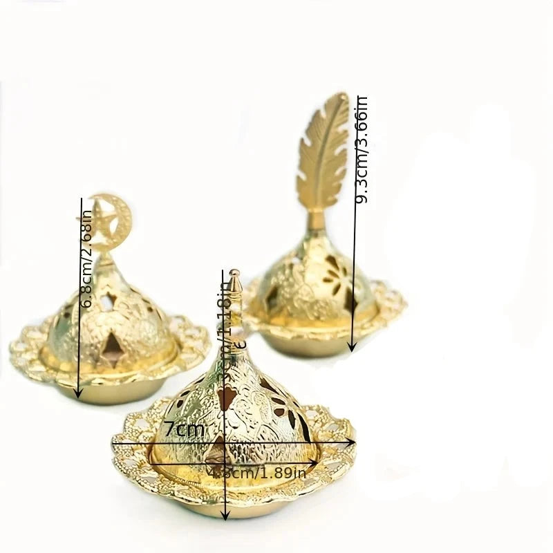 Lotus Flower Incense Burner Buddhism Buddha Holder Brass Mini Sandalwood Censer Incense Metal Craft Home Decoration Design & Casa