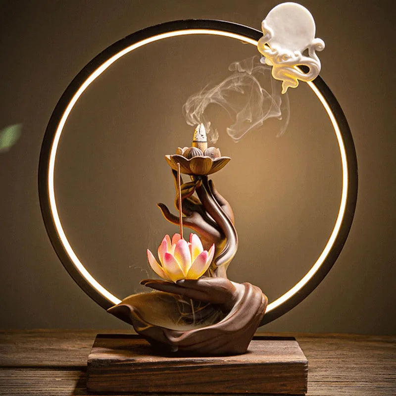 Lotus Reflux Incense Stove Base - Bergamot Incense Stove Decoration - Bedroom Accessories Room Decoration Home Accessories Design & Casa