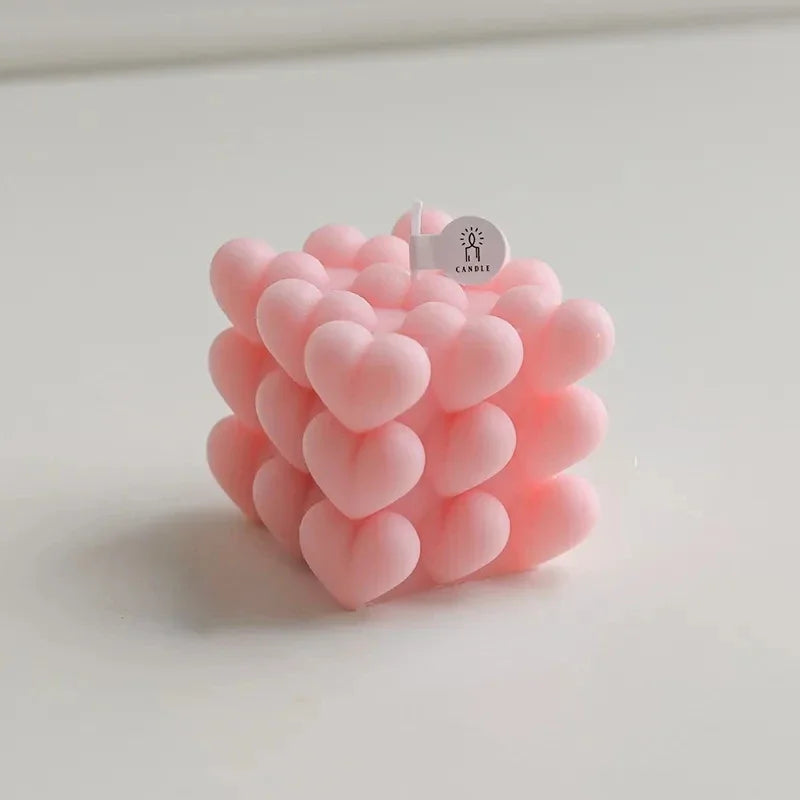 Love Cube Silicone Mold for Handmade Candle Plaster Soap Epoxy Resin Chocolate Decoration Gypsum Ice DIY Baking Mould Design & Casa