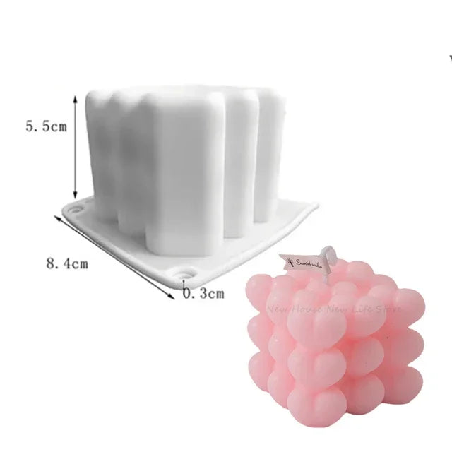 Love Cube Silicone Mold for Handmade Candle Plaster Soap Epoxy Resin Chocolate Decoration Gypsum Ice DIY Baking Mould Design & Casa mold A