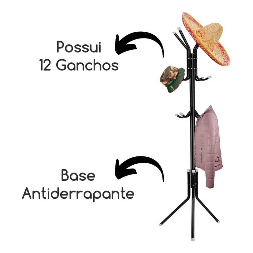 Mancebo Cabideiro de Chão Roupas com 12 Ganchos Mancebo Cabideiro de Chão Roupas com 12 Ganchos Design & Casa