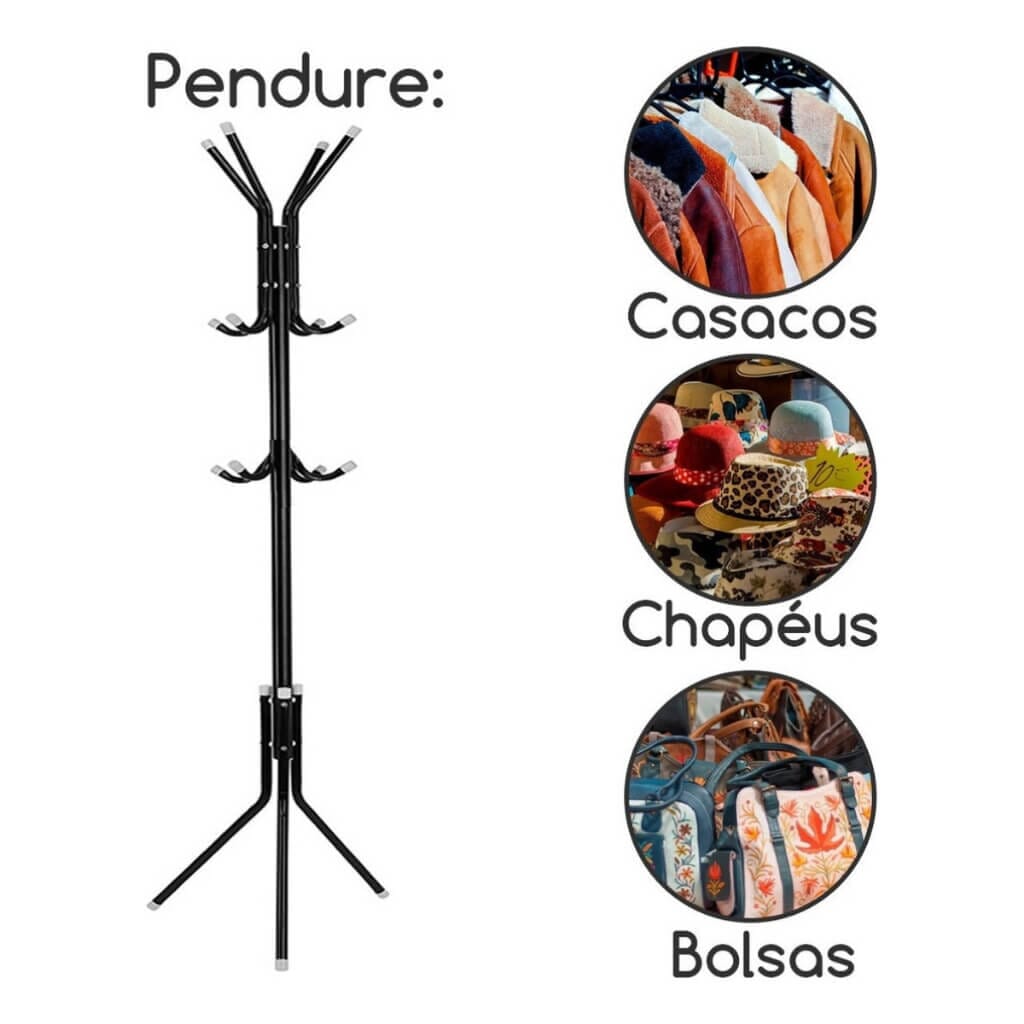 Mancebo Cabideiro de Chão Roupas com 12 Ganchos Mancebo Cabideiro de Chão Roupas com 12 Ganchos Design & Casa