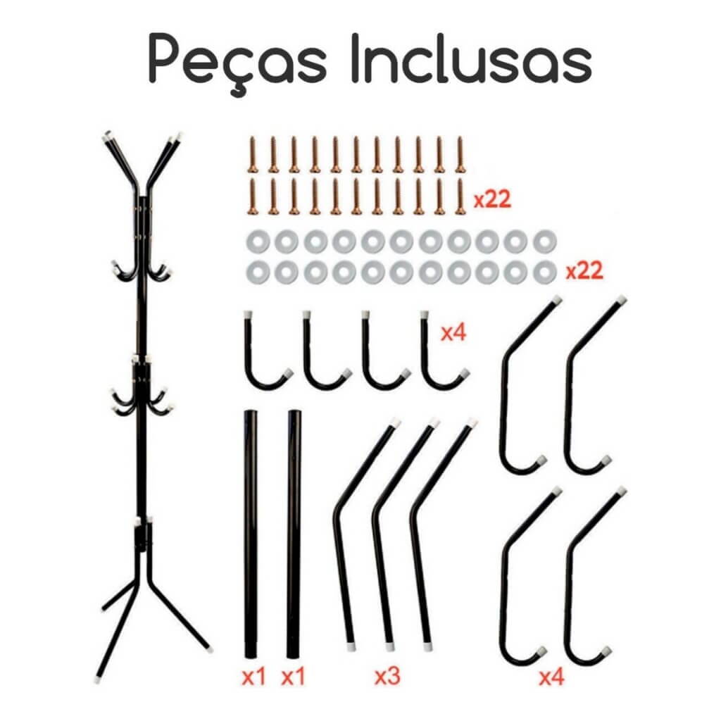 Mancebo Cabideiro de Chão Roupas com 12 Ganchos Mancebo Cabideiro de Chão Roupas com 12 Ganchos Design & Casa