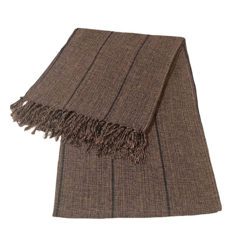 Manta Para Sofá 100% Algodão Manta Para Sofá 100% Algodão Design & Casa Chocolate com Listra Preta