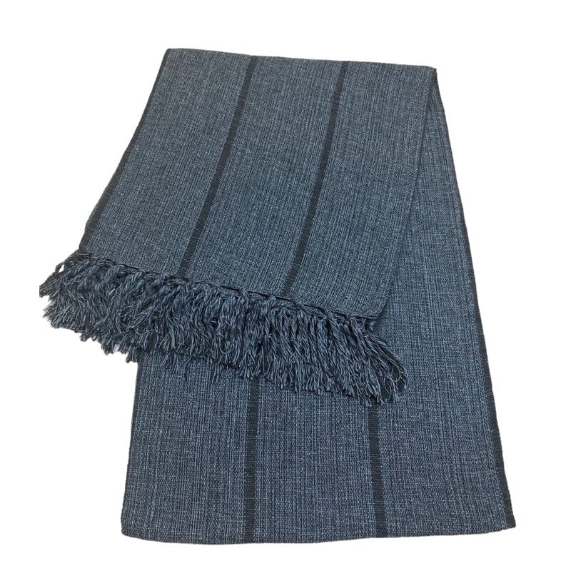 Manta Para Sofá 100% Algodão Manta Para Sofá 100% Algodão Design & Casa Chumbo com Listrado Preto