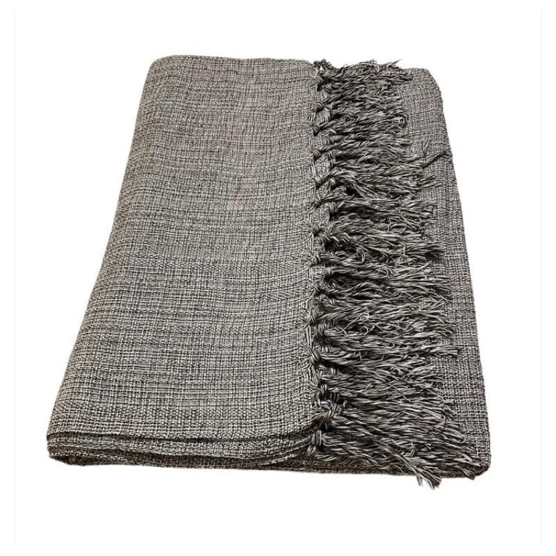 Manta Para Sofá 100% Algodão Manta Para Sofá 100% Algodão Design & Casa Marrom com Cru Listrado