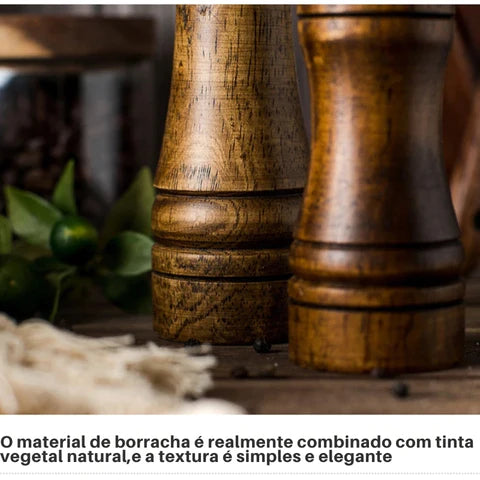 Moedor de Pimenta + Saleiro de Madeira Maciça Moedor de Pimenta + Saleiro de Madeira Maciça Design & Casa