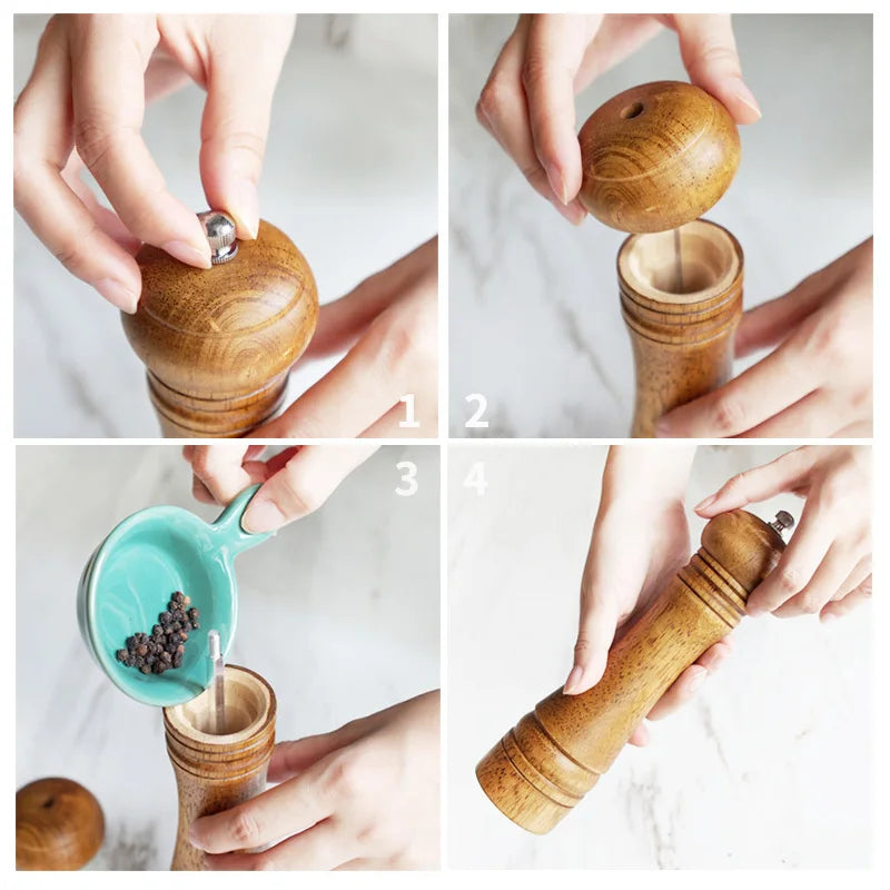 Moedor de Pimenta + Saleiro de Madeira Maciça Moedor de Pimenta + Saleiro de Madeira Maciça Design & Casa